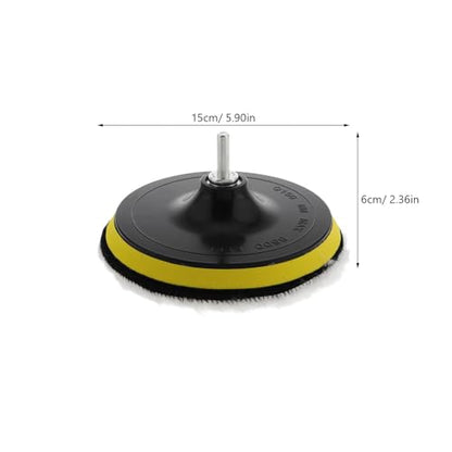 Wool Felt Polishing Pads and Drill Buffer Adapter Attachment with Hook and Loop Design for Car and Motorcycle Fine Polishing and Waxing