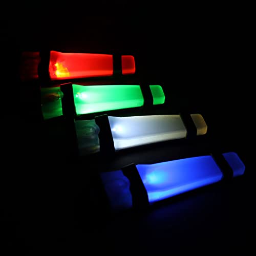 Helmet Signal Light Waterproof Survival Tactical Hiking Boating Cycling Personal Identification Marker Light (Hook Back Tan & Red) - color: Tan Strap+Red Light