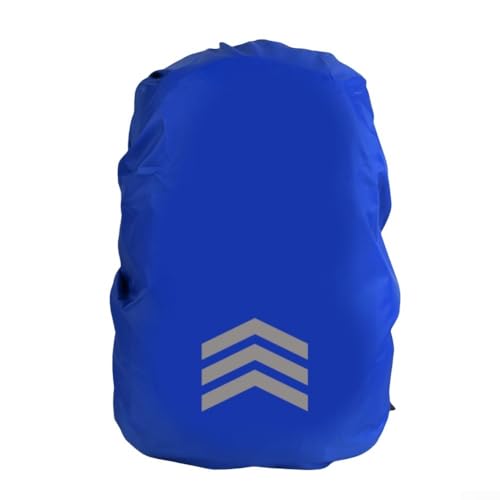 FABULETTA Reflective Backpack Rain Cover for Safe Night Cycling Adventures, Waterproof Protection with Elastic Straps, Lightweight Portable Gear for Hiking Camping(XL Blue) - color: Blue, size: XL
