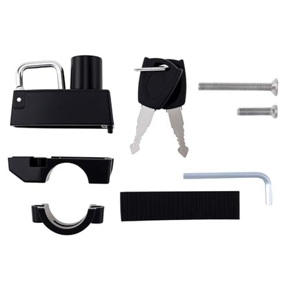 Windance 2Pack Motorcycle Helmet Lock Keyed Alike, Anti Theft Security Lock Helmet Holder Hook for 7/8" 22mm Handlebar otorbike Bike Frame Tube Bumper Luggage Rack (2)