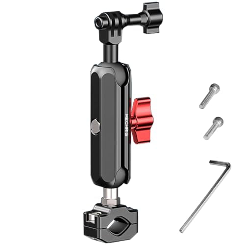 Camera Clamp Mount, Super Camera Mount Double Ball Head Magic Arm Adapter with U-Shaped for Motorcycle Handlebar Mounts & Aluminum Alloy Super Clamp for DSLR, 360° Rotating, 78002 - size: Medium(15-22mm)