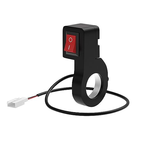 0281 Motorcycle Electric Handle Headlight Flameout Switch Button for 7/8'' 22mm Handlebar Modification Accessories Black (Black)