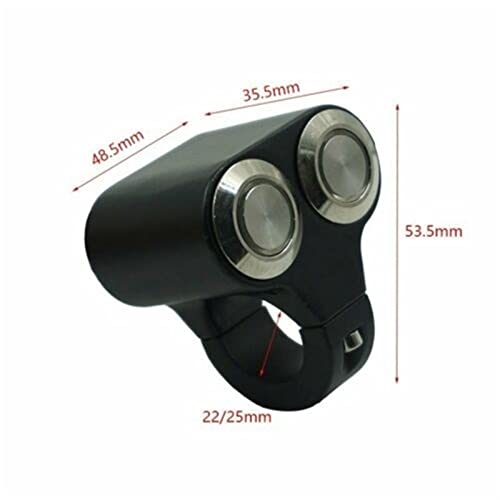 Rayana 7/8" Motorcycle Handlebar Control Switch Dual Horn Button for Start Kill Momentary Switch Aluminum Alloy (BLUE-22MM)