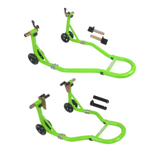 MOTO4U Motorcycle Stand,880lbs Motorcycle Stands Front and Rear with 4 Adjustable Swingarm Spool,Heavy Duty Front Rear Wheels Lift Combo,Paddock Stands Dual bolt Universal Fit for Most Sport Bike