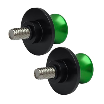 2pcs M8 X1.5 Motorcycle Swing Arm Spools Sliders CNC 8mm Swingarm Stand Screw Replacement for Honda Suzuki BMW Kawasaki（Green) - color: Green