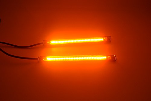 2Pcs 6in 3528 PVC Amber Led Strip 36LED Motorcycle Turn Signal Light Tail Light Flexible LED Strip Light Universal for Motorcycle ATV UTV SUV Golf Cart Car Snowmobile