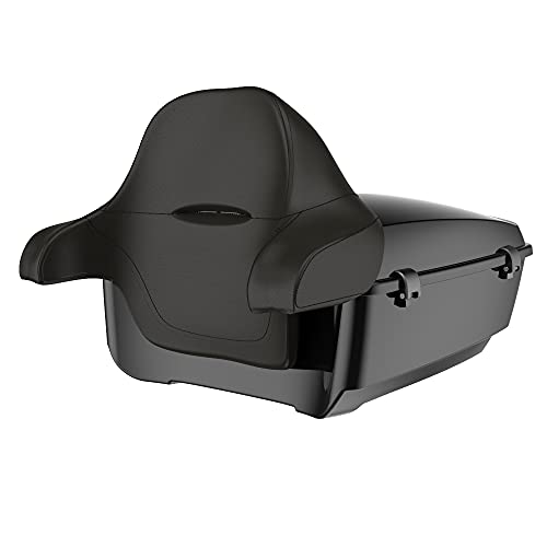 Advanblack 2024 Road Glide Vivid Black King Tour Trunk Pack Vechicle Bag Compatible with Motorcycle Harley Touring CVO Road Glide, Street Glide, 2023.5 2024 2025 Mounting Rack, Full Backrest & Liners - color: Vivid Black