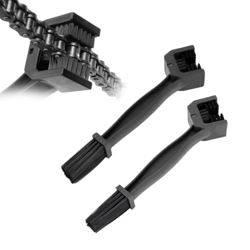 Yourkar 2 PCS Bike or Motorcycle Chain Washer, Motorcycle Chain Gear Dirt Clean Brushes, Universal Bicycle Chain Dirt Remover Washing Tool for Mountain Bike Motorcycle (Black+Black) - color: Black+black