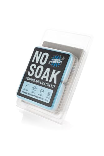 The Rag Company - No Soak Coating Applicator Kit - Microfiber Coating Sponges with Soak Barrier Plus 3 Scratchless and Edgeless 70/30 Blend Microfiber Towels for Buffing/Leveling Coatings