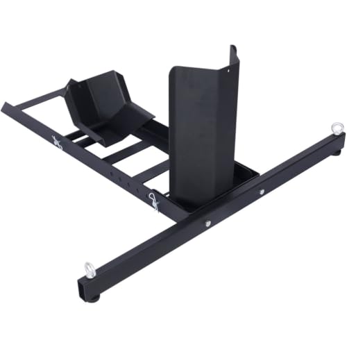Heavy Duty Motorcycle Wheel Chock Stand 1800 lb Capacity, Adjustable Steel Front Wheel Stabilizer for 15–22 Inch Tires, Floor or Trailer Mount Motorcycle Parking Stand
