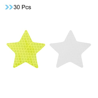 PATIKIL Reflective Stickers, 30 Pack 2.36 x 2.36 Inch Waterproof Adhesive High Visibility Night Caution Warning Star Shape Safety Tape Reflector for Trucks Trailers Cars, Green - color: Green