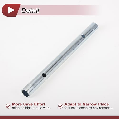 1 Pcs Spark Plug Socket Wrench Durable Spanner Socket Remover 185x15mm Silver Tone High Carbon Steel Hexagon 10mm,11mm for Car Motorcycle Lawn Mower