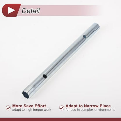 1 Pcs Spark Plug Socket Wrench Durable Spanner Socket Remover 185x15mm Silver Tone High Carbon Steel Hexagon 10mm,11mm for Car Motorcycle Lawn Mower