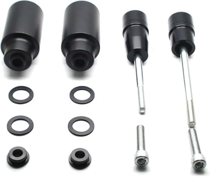 MZS Motorcycle Frame Sliders Compatible with Z650 EX650 ER6F EX 650 2017-2025 / Z650RS 2022-2025, Falling Crash Protector Guards No Cut Kits Black - size: Z650/EX650/Z650RS
