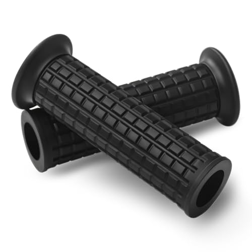 Universal Motorcycle Dirt Bike Handlebar Grips,Vintage Open End Anti Slip TPU Hand Grips for Cafe Racer Cruiser Dirtbike Bar End Mirrors Not for Bicycles - color: Black, size: 25mm (1")