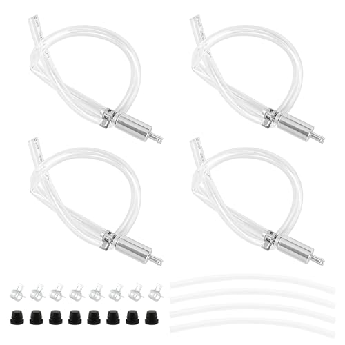 Brake Bleeder Hose Kit, 4 Pcs One Way Check Valve Bleeding Tubes with Rubber & Metal Clips, Fluid Bleeder Kit for Car Motorcycle Brake and Clutch Hydraulic System Bleeding, 4mm and 5.5mm ID