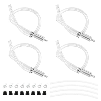 Brake Bleeder Hose Kit, 4 Pcs One Way Check Valve Bleeding Tubes with Rubber & Metal Clips, Fluid Bleeder Kit for Car Motorcycle Brake and Clutch Hydraulic System Bleeding, 4mm and 5.5mm ID