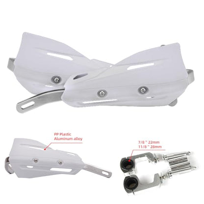 JFG RACING Dirt Bike Hand Guards,Universal 7/8" 22mm and 1 1/8" 28mm Handlebar Motorcycle Handguards for CRF XR YZF XC KX 125 150 250 300 Dirtbike Motocross Supermoto ATV Scooter Electric Bike-White - color: white