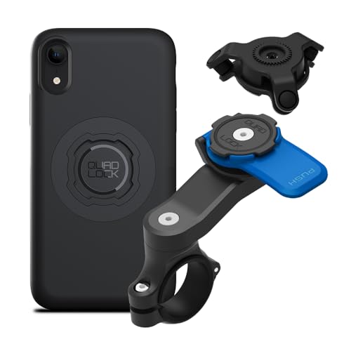 Quad Lock Motorcycle Handlebar Mount Kit with Vibration Dampener and MAG Phone Case for iPhone XR - size: iPhone XR