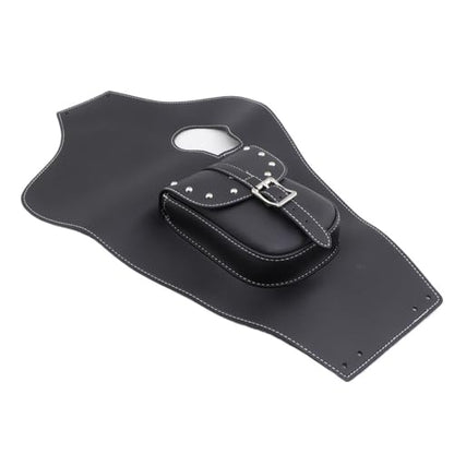 Motorcycle Black Artificial Leather Tank Cap Panel Bag For Yamaha Virago 750 XV750 XV1100