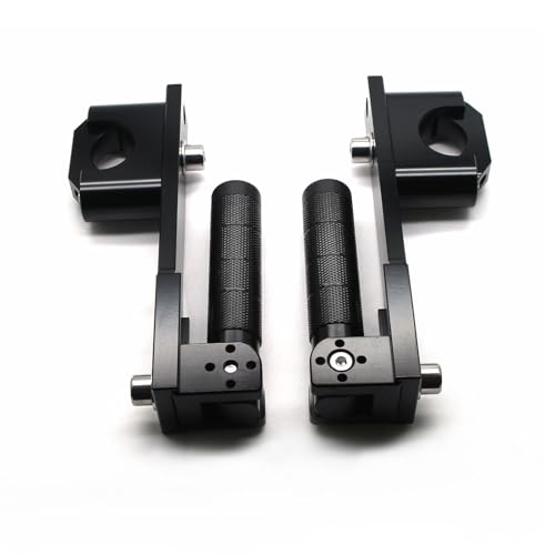 MZS Motorcycle Highway Foot Peg, 7/8"-1.25" Adjustable Adventure Highway Pegs Universal Foldable CNC Long Mount Compatible with KLR 650 DR650 Tenere Vstorm 300X 390 790 890 Dual for 22-32mm Crash Bar