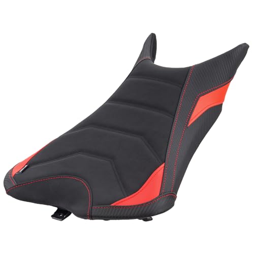 Motorcycle Rider Seat Saddle Fit for Triumph Street Triple 765 R/RS 2023 2024 2025 2026, Leather Front Driver Solo Cushion Pad, Red - color: Red - Front
