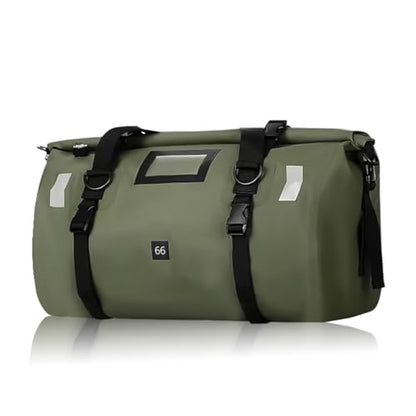 Waterproof PVC Motorcycle Dry Bag 66L Motorcycle Tail Saddle Bag Travel Luggage Storage Bag Roll Pack Bag Green - color: Green no logo