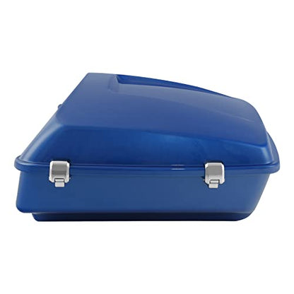 Electric Blue Chopped Trunk Backrest Detachable Two Up Mounting Rack Fit for Harley Trunk Touring Street Glide 14-25 Road King Road Glide Electra Glide CVO Models - color: Electric Blue Chopped Trunk Set #5