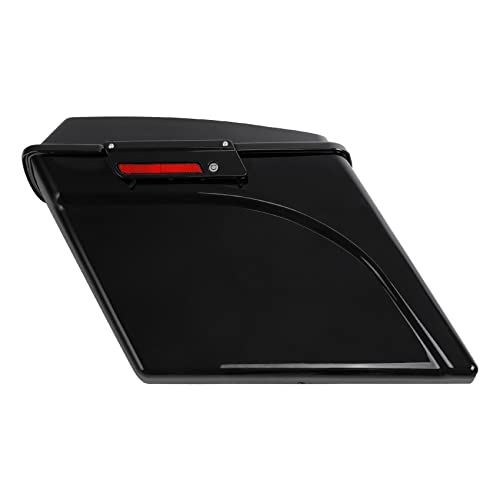 TCMT 5" Stretched Extended Saddlebags 6X9 Speaker Lid Latches Fits For Harley 1994-2013 Touring CVO Road Glide Road King Street Glide Electra Glide Ultra Classic 1994-2013 Vivid Black - color: Vivid Black Black Latches(6x9 Speaker Lid)