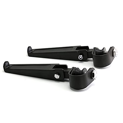 1”-1.25"(25mm-32mm) Universal Motorcycle Foldable Highway Antivibrate Engine Guard Crash Bars Foot Pegs for Harley Electra Glide Road King Street Glide (black) - color: black