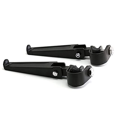 1”-1.25"(25mm-32mm) Universal Motorcycle Foldable Highway Antivibrate Engine Guard Crash Bars Foot Pegs for Harley Electra Glide Road King Street Glide (black) - color: black