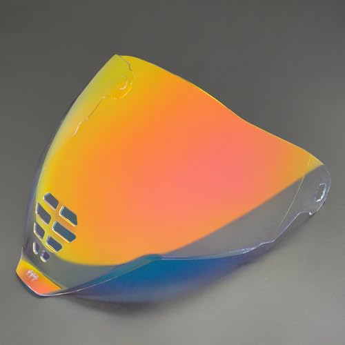 YMTSGEA Airflite Helmet Visor Replacement for IC-06.Motorcycle Helmet Shield Windshield Sunshield PC Lens UV Protection Compatible with Airflite IC-06 (Revo Clear Red) - color: Revo Clear Red
