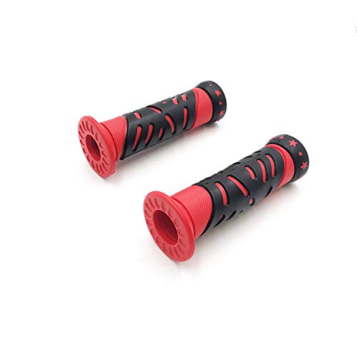 WATERCRAFTS Star Gel Style Grip RED Compatible with ATV Quad WATERCRAFT BOMBARDIER Jet SKI Recon Rincon Kawasaki Brute Force Prairie Bruin Grizzly Kodiak(7/8" Both Side) - color: D