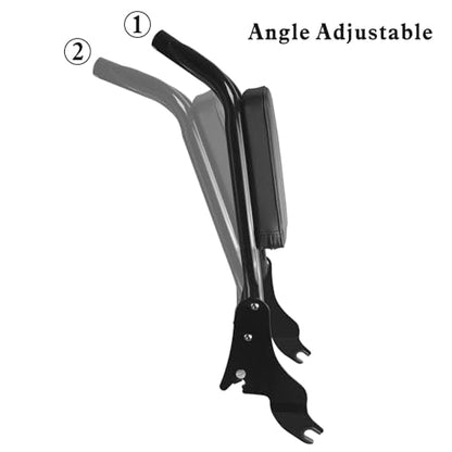 Adjustable Sissy Bar Passenger Detachable Backrest Fits for Harley Touring Street Glide Road Glide Road King Electra Glide 2009-2024 Gloss Black (09-24 M-Style) - color: 09-24 M-Style