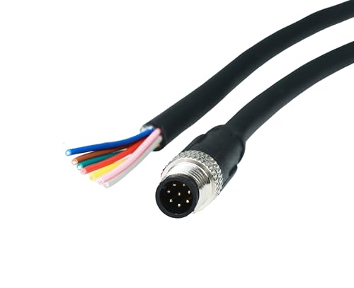 M8 8-Pin Female Connector Cable, A-Coded Straight Circular Industrial Molded Cable, IP67 Waterproof Unshielded PVC Wire, 60V 3A AC/DC, AWG24 - size: 2m, style: 8 Pin Female