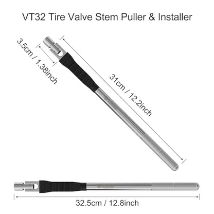SUNSOUL Valve Stem Removal Tool 12.5 Inch, 300° Pivoting Valve Stem Puller | Heavy Steel Construction, Rim Protection Design, 2-in-1 Install & Removal Tool, Knurled Non-Slip Grip, Tire Valve Stem Tool
