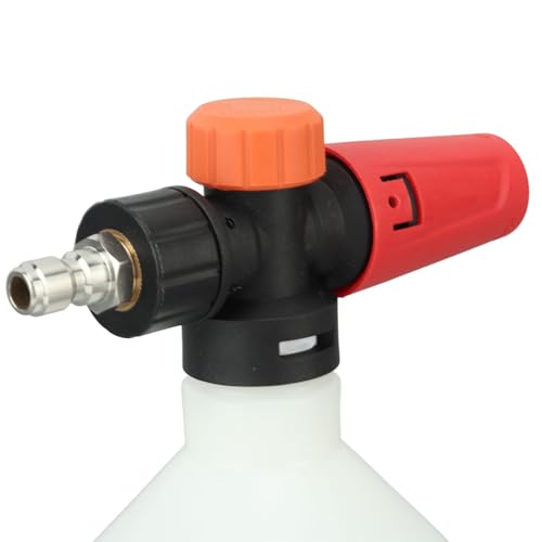 Foam Cannon Pressure Washer, Adjustable Snow Foam Sprayer Cleaning Kit for Cars Trucks 1/4 Inch Quick Connector Brass Plastic 500ML Round 1 Pack