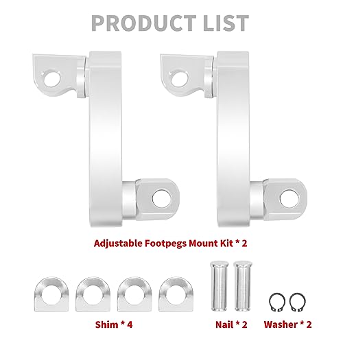 Passenger Footpegs Mount Kit Adjustable Highway Pegs Extension Brackets Male Mount Footpegs Clamp fit For Harley Sportster Dyna Softail Touring Road King Street Glide Road Glide Chrome