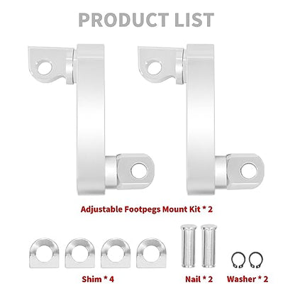 Passenger Footpegs Mount Kit Adjustable Highway Pegs Extension Brackets Male Mount Footpegs Clamp fit For Harley Sportster Dyna Softail Touring Road King Street Glide Road Glide Chrome