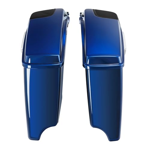 HR3 Superior Blue (Pinstripe) 4" Stretched Hard Saddlebags w/Speaker Lids Compatible with 2015 Road Glide Special FLTRXS (Replace for OEM) - color: Superior Blue (Pinstripe)