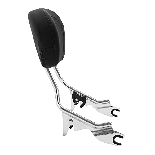 Chrome Detachable Sissy Bar Upright Passenger Backrest Pad & Air Wing Two Up Luggage Rack Fit for Harley Touring Road King Street Glide Road Glide 2009-2025 - color: Chrome #1