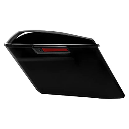 XFMT Motorcycle Saddlebags 4" Stretched Hard Saddle Bags Extended Saddlebags W/Black Latches For Harley Touring CVO Road King Street Glide Road Glide Electra Glide 2014-2024, Vivid Black - color: 4" Stretched-Vivid Black W/ Black Latches