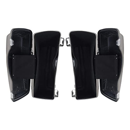 SLMOTO Hard Saddlebags Saddle Bags Trunk W/Chrome Latches For Harley Touring Road King Road Glide Street Glide Electra Glide 1994-2013 Pewter Pearl Motorcycle ABS - color: Glossy Painted(Chrome Latches)