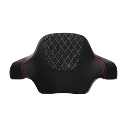 C.C. RIDER Diamond Grip Wrap-around King Chopped Trunk Backrest Pad fit for Harley Touring Tour Trunk Road King FLHR Street Glide FLHX Road Glide FLTRX 2014-2024 - color: 08# Red Passenger Backrest