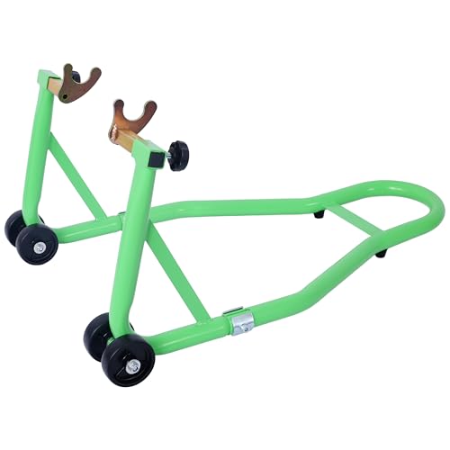 Motorcycle Stand 1000LB - Heavy Duty Sport Bike Front and Rear Wheel Lift, Adjustable Swingarm Paddock Stands, Industrial-Grade Steel (Green) - color: Green