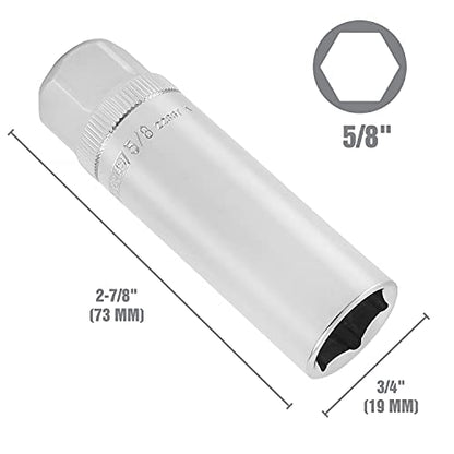 OEMTOOLS 22887 5/8 Spark Plug Socket, 3/8 Drive Magnetic Spark Plug Socket for Engine Tune Ups, Oil-Resistant Chrome Finish, S2 Alloy Steel - style: 16 millimeter