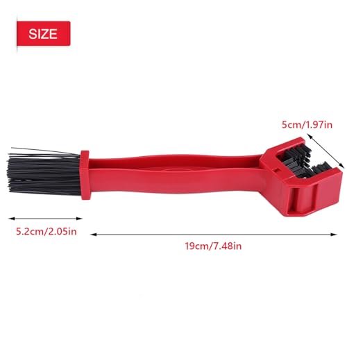 Keenso Motorcycle Chain Cleaning Brush, Lightweight Nylon ABS Bike Chain Cleaner Tool for Motocross (Red)