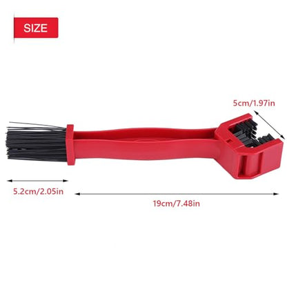Keenso Motorcycle Chain Cleaning Brush, Lightweight Nylon ABS Bike Chain Cleaner Tool for Motocross (Red)