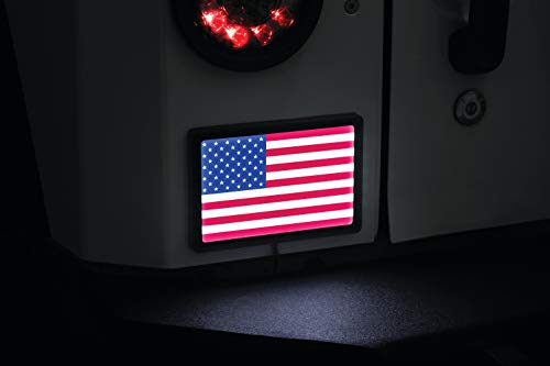 Kuryakyn 2892 Motorcycle Lighting Accessory: Freedom Flag LED Light Kit, 4" x 6", Black - color: Black