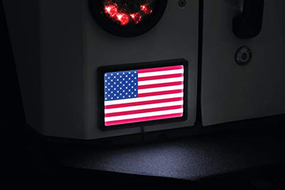 Kuryakyn 2892 Motorcycle Lighting Accessory: Freedom Flag LED Light Kit, 4" x 6", Black - color: Black